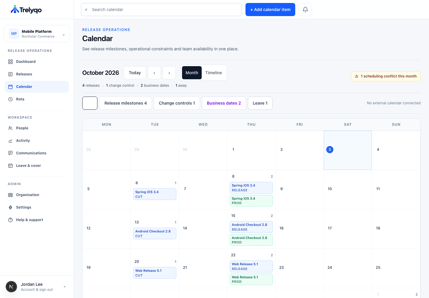 Trelyqo release calendar